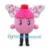 Pink Capsule Mascot Costume with Large Heart-Pattern Bow