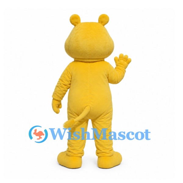 Yellow Hippo Mascot Costume with White Belly