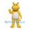 Yellow Hippo Mascot Costume with White Belly