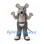 Mouse Mascot Costume in Gray with Dark Overalls
