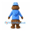 Otter Mascot Costume with Blue Hat and Hoodie