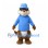 Otter Mascot Costume with Blue Hat and Hoodie