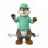 Otter Mascot Costume with Green Cap and Hoodie