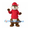 Otter Mascot Costume with Red Cap and Hoodie