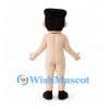 Muscular Man Mascot Costume with Black Hair