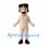Muscular Man Mascot Costume with Black Hair
