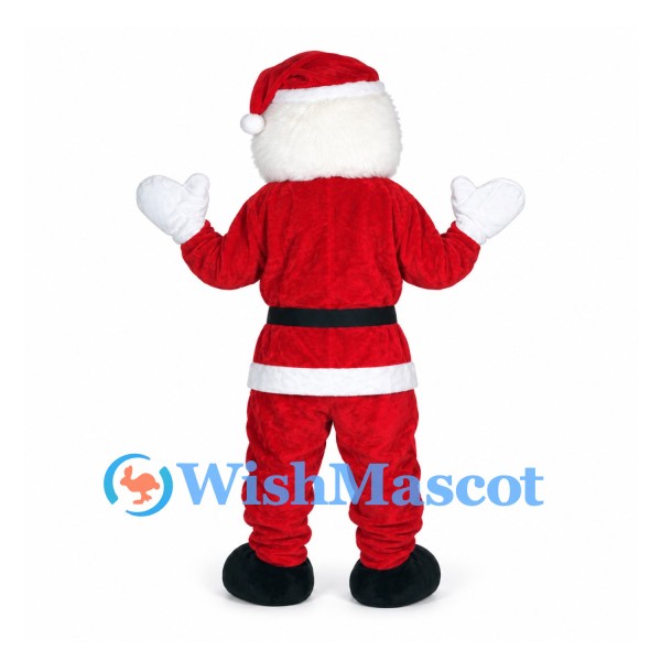 Santa Claus Mascot Costume with Red Suit and White Beard
