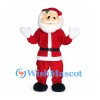 Santa Claus Mascot Costume with Red Suit and White Beard