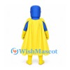 Superhero Mascot Costume with Blue Suit and Yellow Cape