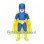 Superhero Mascot Costume with Blue Suit and Yellow Cape