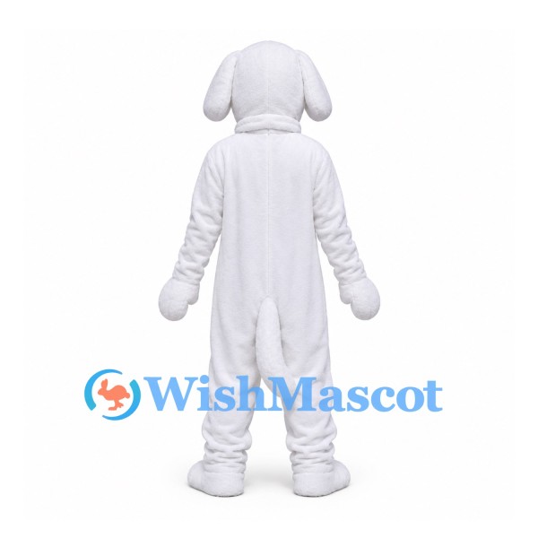 Dog Mascot Costume in White with Floppy Ears