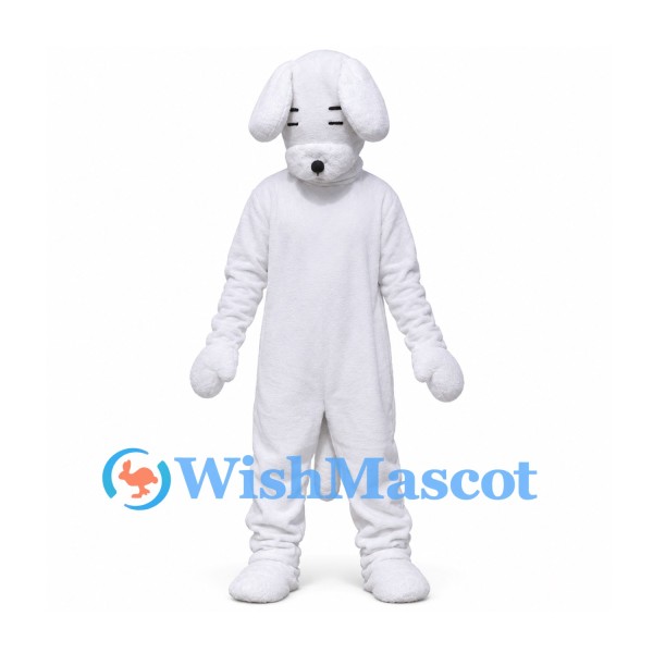 Dog Mascot Costume in White with Floppy Ears