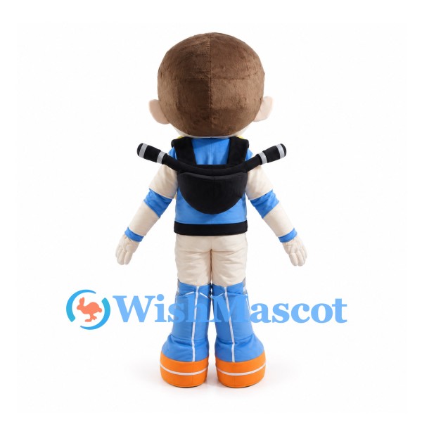 Boy Mascot Costume with Blue Outfit and Toy Sword Holders