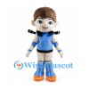 Boy Mascot Costume with Blue Outfit and Toy Sword Holders
