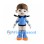 Boy Mascot Costume with Blue Outfit and Toy Sword Holders