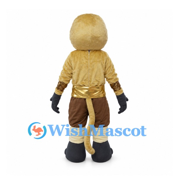 Monkey Mascot Costume in Gold with Brown Shorts