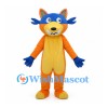 Fox Mascot Costume in Orange with Blue Eye Mask