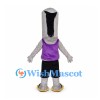 Monster Mascot Costume in Gray with Purple Shirt and Black Shorts