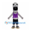 Monster Mascot Costume in Gray with Purple Shirt and Black Shorts