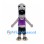 Monster Mascot Costume in Gray with Purple Shirt and Black Shorts