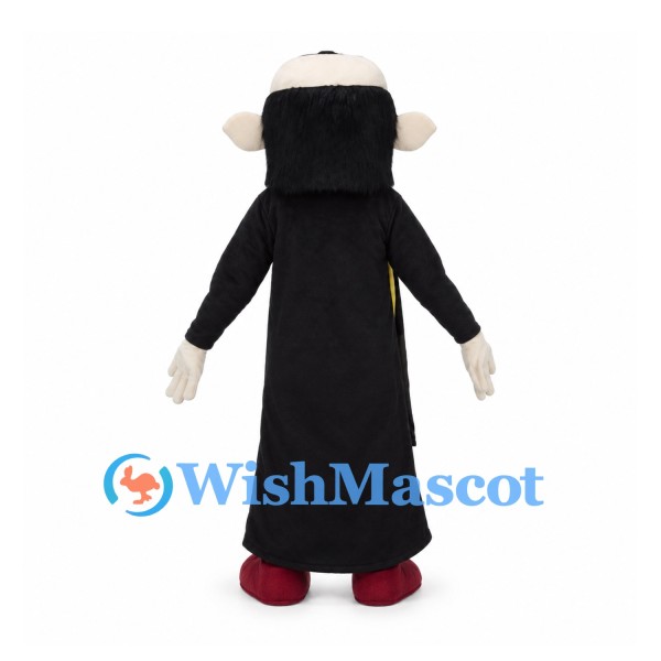 Man Mascot Costume with Black Robe and Red Shoes