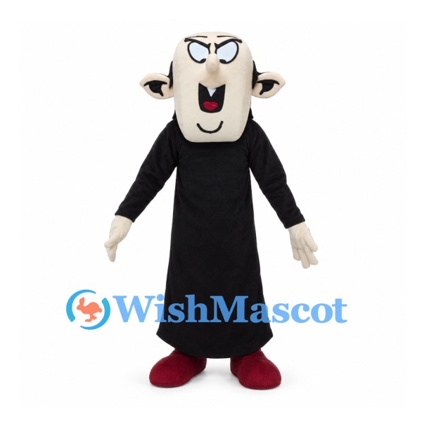 Man Mascot Costume with Black Robe and Red Shoes