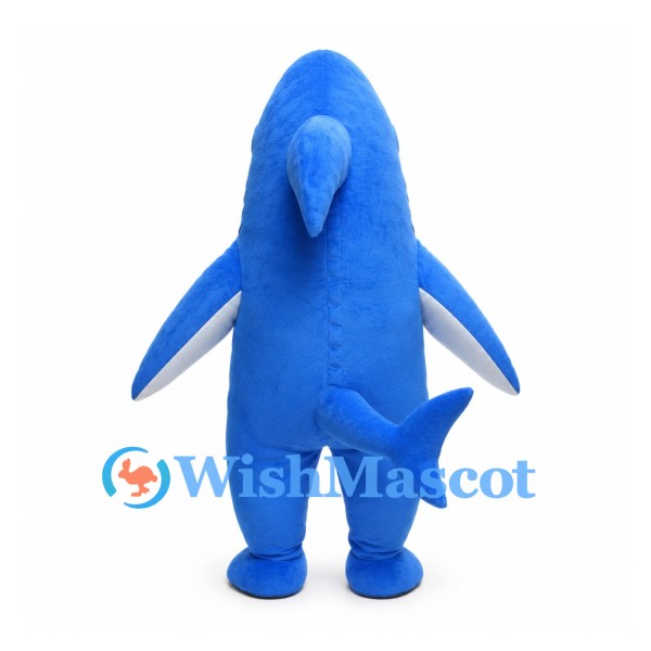 Shark Mascot Costume in Blue with White Belly
