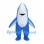 Shark Mascot Costume in Blue with White Belly