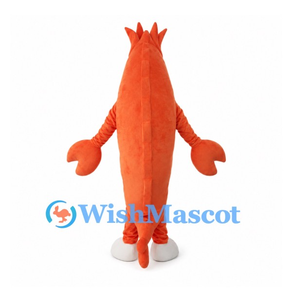 Fish Mascot Costume in Orange with Tall Red Crest