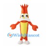 Fish Mascot Costume in Orange with Tall Red Crest