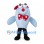 Fish Mascot Costume in Light Blue with Red Hat and Bow Tie