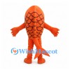 Fish Mascot Costume in Orange with Scale Pattern and Tail