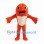 Fish Mascot Costume in Orange with Scale Pattern and Tail