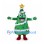 Christmas Tree Mascot Costume with Star and Colorful Ornaments