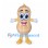 Peanut Mascot Costume with Grid Pattern and Smiling Face
