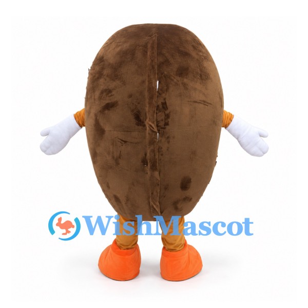Potato Mascot Costume in Brown with Orange Shoes
