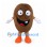 Potato Mascot Costume in Brown with Orange Shoes