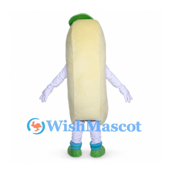 Hot Dog Mascot Costume with Green Cap and Shoes