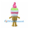 Ice Cream Mascot Costume with Pastel Swirl and Cone Body