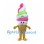 Ice Cream Mascot Costume with Pastel Swirl and Cone Body