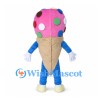 Ice Cream Mascot Costume with Pink Scoop and Colorful Dots