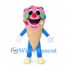Ice Cream Mascot Costume with Pink Scoop and Colorful Dots