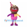 Ice Cream Mascot Costume with Party Hat and Pink Polka Dot Shorts