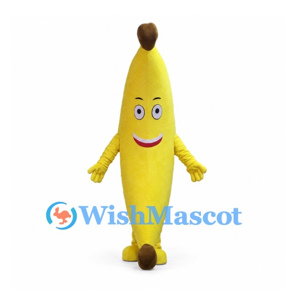 Banana Mascot Costume in Yellow with Brown Tips