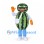 Watermelon Mascot Costume with White Shirt and Shoulder Bag