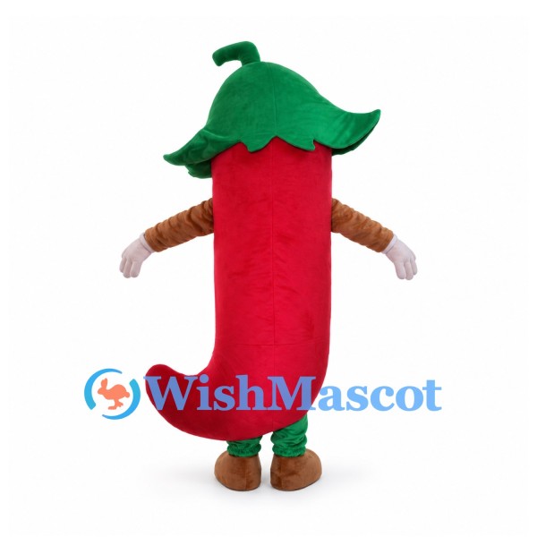 Chili Pepper Mascot Costume in Red with Green Stem Hat