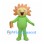 Sunflower Mascot Costume with Orange Petals and Green Body