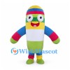 Rainbow Character Mascot Costume with Striped Oval Body