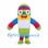 Rainbow Character Mascot Costume with Striped Oval Body
