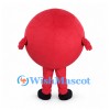 Red Ball Mascot Costume with Smiling Face